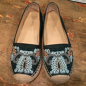 Ivanka Trump leather navy Violette  espadrilles 7